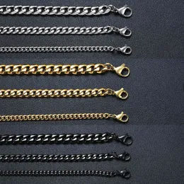 Vnox Männer Einfache 3-11mm Edelstahl Kubanische Link Kette Halsketten für Männer Schmuck Solid Gold Schwarz Ton geschenke Miami Panzerkette
