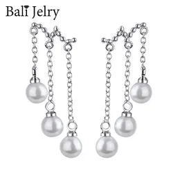 BaliJelry Mode Perlen Ohrringe Für Frauen 925 Silber Schmuck Zubehör Lange Stil Tropfen Ohrring Hochzeit Verlobung Großhandel Dangle Chan