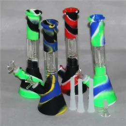 Silikonowy zlewki Bongs Nectar Collector Kit HOISHAH DAB zlewki Bong Dymanie rur wodnych ze szklaną miską