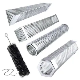 Tools & Accessories 12" Stainless Steel Pellet Smoker Tube Mesh Pipe Kitchen Outdoor Cooking BBQ Round Smoke Generator