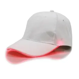 Batteridriven lampa upp bomulls toppad hatt Led Natt Cycling Cap Headwear Outdoor Sports Wear med justerbara stängningslockmaskor