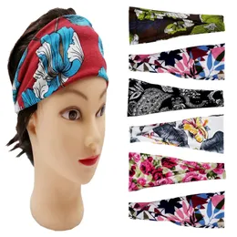 Designer Women Yoga Hair Bands Sport Headband Milk Silk Butterfly Floral Printed Wide HairBands Outdoor Fitness Hairs Accessories WLL767