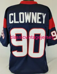 남자 여자 청소년 Jadeveon Clowney Custom Sewn Blue Football Jersey XS-5XL 6XL