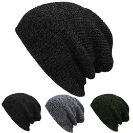 Unisex knit baggy beanie vinterhatt utomhus skidåkning slouchy chic stickad cap h9 y21111