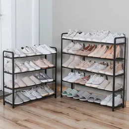 4/5 Tiers 20 Pair Shoe Rack Steel Pipe Detachable Dustproof Shoe Rack Storage Organizer Shoes Space-saving Stand Cabinet Shelf 210609