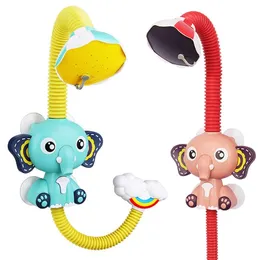 Electric Elephant Faucet Shower Water Spray Baby Bath Toy Two Water Outlet Modes for Kids Swimming Bathroom