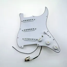 Pickupy gitarowe Pickguard Sss Sing Single Cewka 7-drogi 7-dróg W pełni załadowany pickguard dla gitary stratowej-3-warstwowy biały