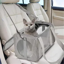 Kattbärare, Kasser Hus Soft Carrier Bay Andas Mesh Portable Travel Airline Godkänd expanderbar vikbar sällskapsdjur Transport för katter