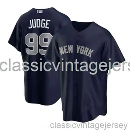 Maglia da baseball Aaron Judge # 99 NY Navy AOP XS-6XL Maglia da baseball giovanile cucita da uomo e donna