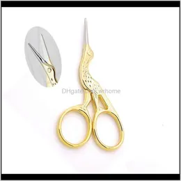 Hand Tools Home & Gardenstainless Steel Scissors Metal Craft Cross Stitch Scissor Crane Shaped Practical Nasal Hair Beauty Clipper Gold Sliv