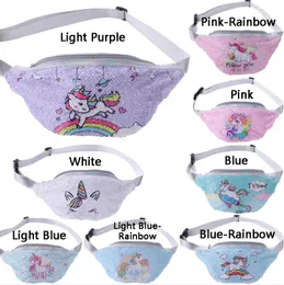 Söt Kids Mini Waist Bag 2021 Sequin Bröst för Baby Girls Leather Fanny Pack Kid Belt Holografisk handväska 10st