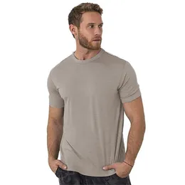 Merino Wool T Shirt Men's Base Layer Bamboo fiber Tee Men Merino 175GSM Wicking Breathable Quick Dry Anti-Odor USA Size 210716