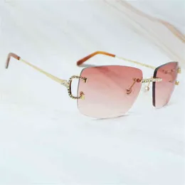 Solglasögon Mens Iced Out Designer Forntida diamant Sunglass Wire Rhinestones Nyes För Kvinnor Klassisk Lentes De Sol Mujer French