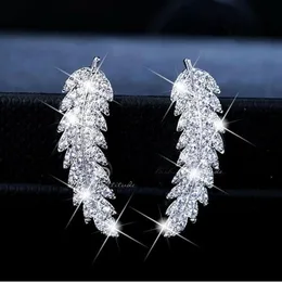 Stud Wysokiej jakości klasyczna biżuteria błyszcząca 925 Sterling Silvergold Fill Pave 5a Cuubic Criconia Dift Earring Gift