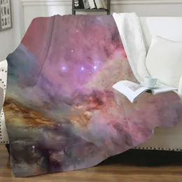 Blankets NKNK Nebula Galaxy 3D Print Space Plush Throw Blanket Colorful For Beds Sherpa Animal Premium
