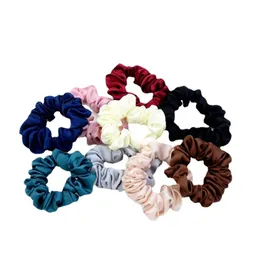 Jedwabne skórniki Screns Scrunchies Hair Book Krawaty Ropes Bands Skinny Scrunchy Elastyczne Ponytail posiadacze dla kobiet