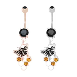 Bee Belly Button Rings Dangle Bees Navel Ring for Women and Girls