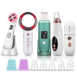 RUBYONLY EMS Radio Frequency RF Blackhead Remover Ultrasonic Skin Scrubber Infrared Body Slimming Massager Cleaning Face Beauty 210806