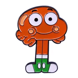 ピン、ブローチGumballダーウィン素晴らしい世界漫画エナメルブローチピンバッジラペルピン合金メタルファッションジュエリーアクセサリー