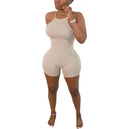 Macacões femininos Rompers Summer Solid Color Sexy Spinny Suspender Mumpsuit Mumps Madeish Fashion Lady