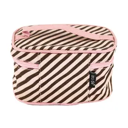 Vertical Stripes Small Cosmetic Bag Casual Case Women Travel Make Up Zipper Organizer Storage Pouch Toiletry Bags & Cases