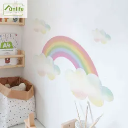Funlife® Dream Rainbow Bakgrund Barnvägg Klistermärke Peel Stick Avtagbara miljövänliga PVC-dekaler för barnets rumscration 211112
