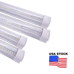 LED 튜브 조명 144W 8FT 4FT 72W 통합 T8 SMD2835 110LM / W 높은 밝은 투명 커버 AC 85-265V 10000LM 14400LM 7200LM USALight