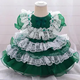 Tjejens klänningar 2021 Sommarflickor Spanska Klänning Kids Lolita Princess Bröllopsfödelsedagsfest Lace Ball Gown Baby Girl Boutique Kläder