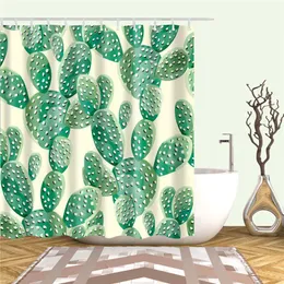 Zestaw zasłony prysznicowej Drukowanie 3D zielone tropikalne liście naturalne poliester Wodoodporna wanna z haczykami do łazienki zasłony