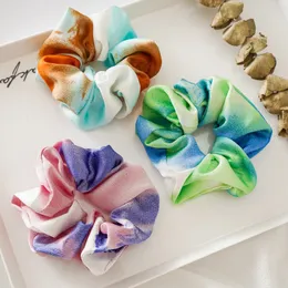 Kvinnor Elegant Chiffong Elastiska Hårband Skrivar Blomma Hårband Scrunchie Gummi Bands Gum Ponytail Hållare Hårtillbehör