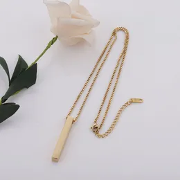 100% Stainless Steel Blank Bar Necklace For Engrave Gold/Silver Color Metal Name Plate Necklaces Mirror Polished Wholesale 10pcs