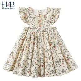 Humor Bear Girls Dress 2022 New Summer Wedding Sweet Princess Birthday Party Dress Flowers Toddler Baby Dzieci Dziewczyny Odzież G1215