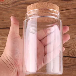 6pcs 78*120*62mm 400ml Transparent Glass Bottles with Cork Stopper Empty Spice Food Nuts Storage Jars Gift Crafts Vialsgood qty