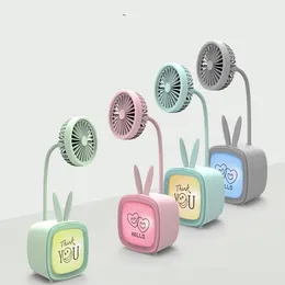 Elektriska fläktar barns leksak färgglada belysningsstorkar stereo mini fan usb laddning bärbar liten