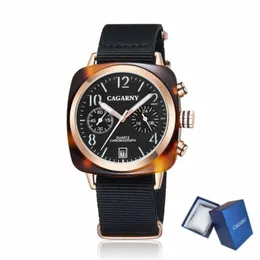 RELOGIO TRENDY FASHION MEN MENT QUARTZ Chronograph Watch Cagarny Top Brand Nylon Nylon Strap Writctal Wristwatches