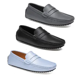 GAI 2021 Leder Doudou Herren Casual Fahrschuhe Weiche Sohle Mode Schwarz Marine Weiß Blau Silber Gelb Grau Schuhe All-Match Lazy Cross-border 38-46 Siebzehn