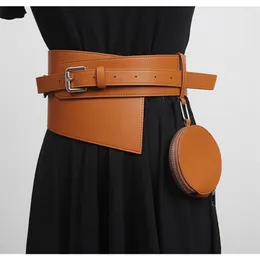 Pista da donna moda PU borsa in pelle Cummerbunds Abito femminile Corsetti Cintura Cinture decorazione cintura larga R3430 220315