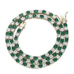 Collana di cristallo con catena di zirconi ghiacciati Hip Hop per le donne Collane CZ color oro lucido Nuovo regalo di gioielli di design