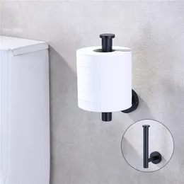 Wall Mounted Bathroom Toilet Paper Holder Rack Tissue Roll Stand Stainless Steel Towel Shelf Black Silver Accessories