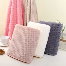 70*140cm/28*55inch 6 Colors Coral Fleece Adult Bath Towel Pineapple grid Soft Comfortable Absorbent Chic Bathroom Beach Towels Household TR0036