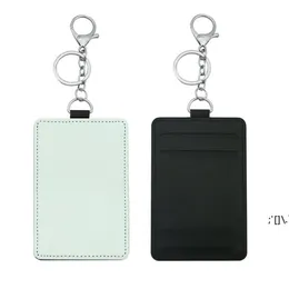 Sublimation Card Holder PU Leather Blank Credit Cards Case Heat Transfer Print DIY Cards Bag With Keychain LLB12681