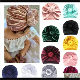 Kapaklar Şapka Aksesuarları Bebek Çocuk Annelik Bırak Teslimat 2021 Bebek Ürünleri Altın Veet Çocuk Çörek Çok Renkli Sıcak Kış Fetal Şapka 4