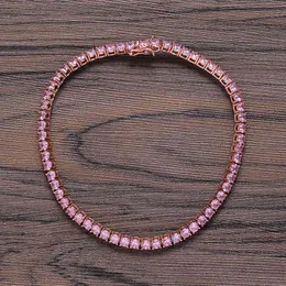 9 "-10" Braccialetti da tennis in pietra CZ per donna Uomo Hip Hop Bling ghiacciato Cubic Zirconia Cavigliera Spiaggia Catena del piede Gioielli