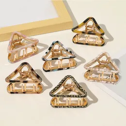 Large Size Metal Hair Clamps Geometric Barrettes Hairpins Alloy Hair Claws Triangle Acetate Hollow Girls Hair Accessories