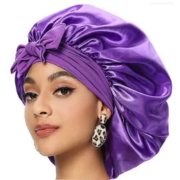 Satin Solid Sleeping Hat Night Sleep Cap Hair Care Bonnet Nightcap For Women Men unisex Caps