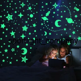 3D светящиеся наклейки стены звезда и луна энергии хранения флуоресцентные для детей детские комнаты красочные флуоресцентные наклейки дома декорас
