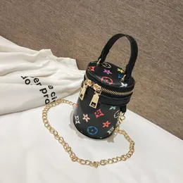 Bolsa infantil de luxo, estampa de letras em PU, bolsas femininas, bolsas mensageiro, mini bolsa infantil com cinto de metal, presente para meninas