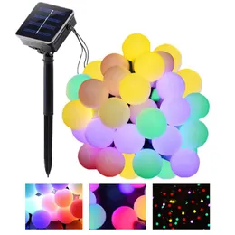 Strings Lampada solare Sfera di cristallo Impermeabile LED String Light Fata Lampadina Giardino Decorazioni natalizie per luci esterne Ghirlanda