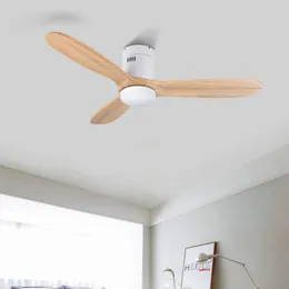 Ventilatori da soffitto Ventilatore in legno con luci, telecomando senza luce, retrò a risparmio energetico Ventilador De Techo