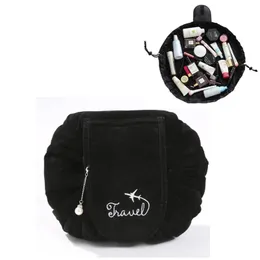 Cosmetic Bags & Cases Women Drawstring Bag Travel Storage Makeup Organizer Female Make Up Pouch Portable Lady Round Toiletry Beauty Case